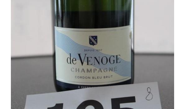 8 flessen à 37,5cl champagne De Venoge, Cordon Bleu Brut